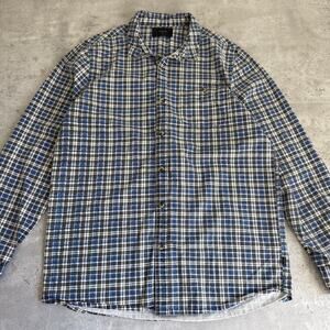 Rollas blue plaid flannel button up men's shirt lightweight size medium